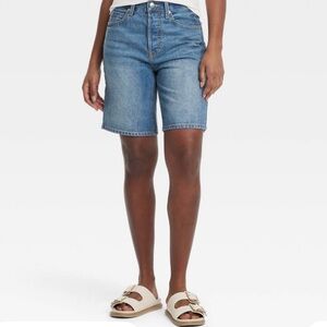 Women's Blue Baggy Denim Shorts